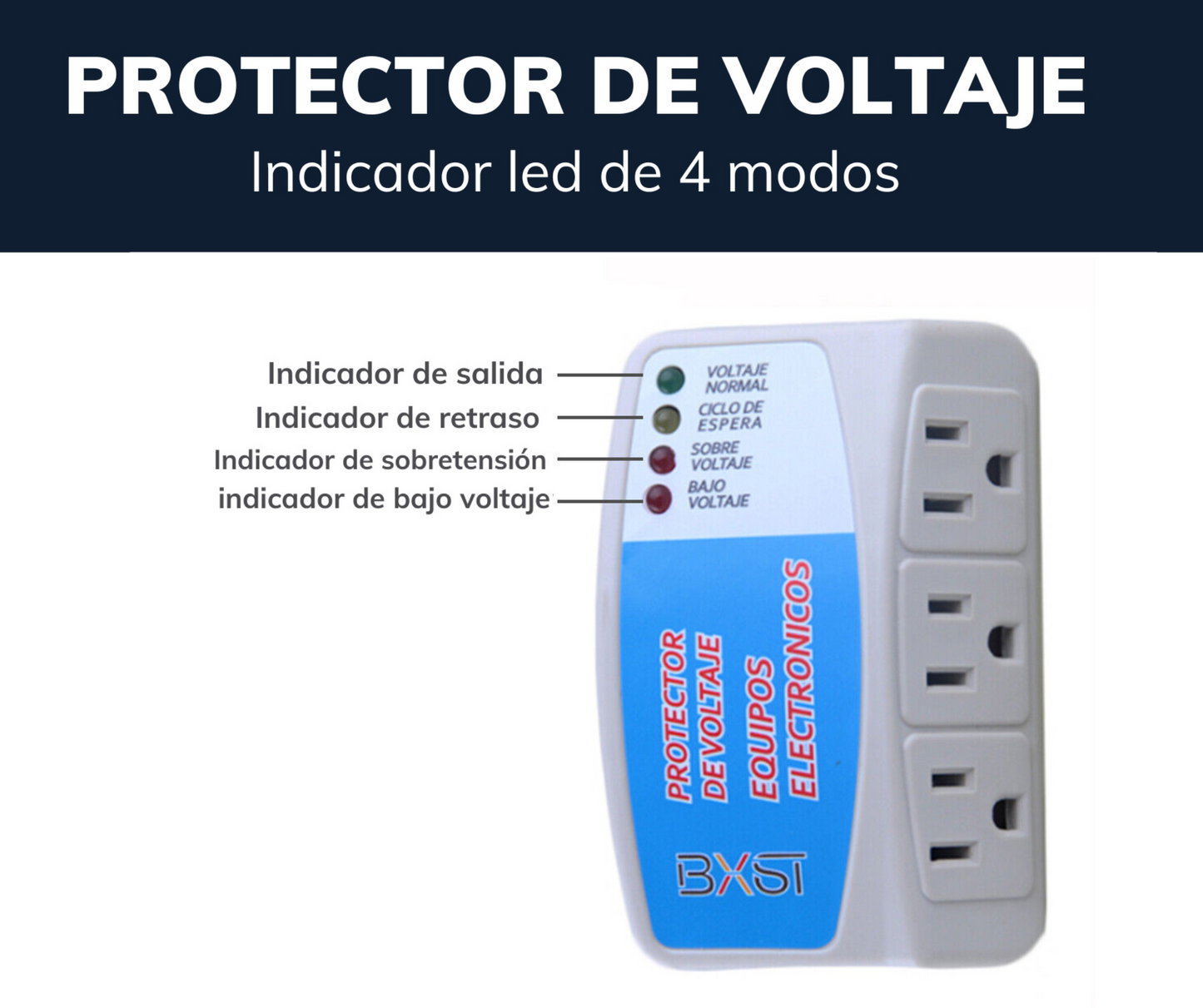 Protector de Voltaje - 3 Plugs